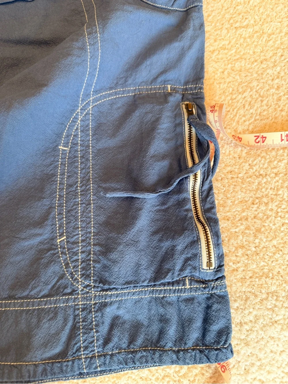Free People Last Time Stacked Parachute Pants (professionally died BLUE)
